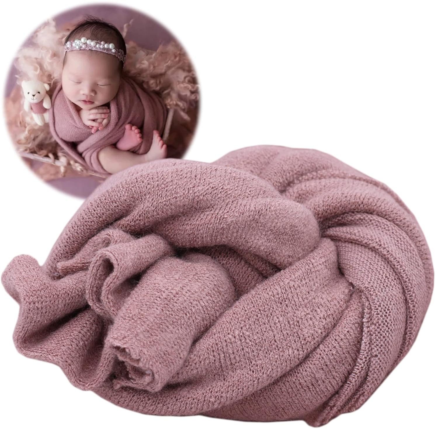 Photography Newborn - ทารกแรกเกิดการถ่ายภาพ Props ห่อทารกแรกเกิดถ่ายภาพ Props ชายหญิงวางพื้นหลังยืดถักผ้าห่มสําหรับภาพเด็ก