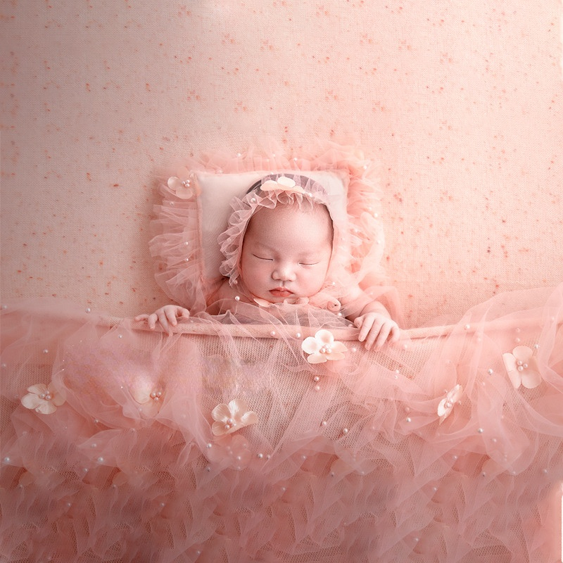 Photography Newborn - ทารกแรกเกิดอุปกรณ์ประกอบฉากการถ่ายภาพดอกไม้ Preal ห่อตาข่ายการถ่ายภาพฉากหลังผ้าห่ม Props Fotografia สตูดิโอถ่ายภาพ