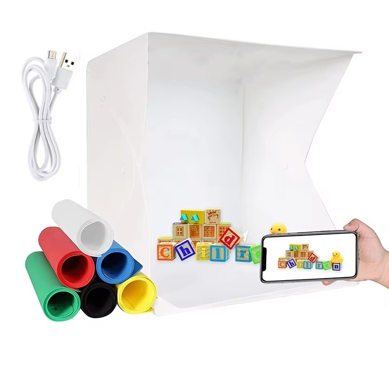 Photography Treatment - กล่องไฟพับได้แบบพกพาสำหรับถ่ายภาพ LED พร้อมชุดไฟสตูดิโอ LED Softbox 6