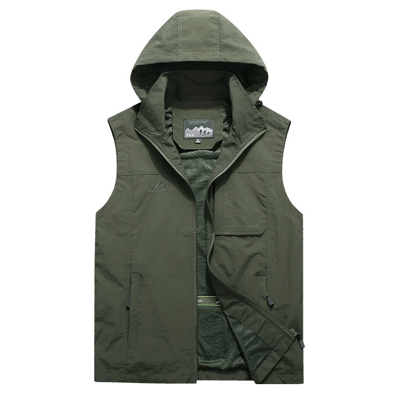 Photography Jacket - ผู้ชายกลางแจ้งHoodedที่ถอดออกได้Cargoเสื้อชายการถ่ายภาพเสื้อแขนกุดบางตาข่ายBreathableเสื้อกั๊กManหลวมเสื้อ 7X