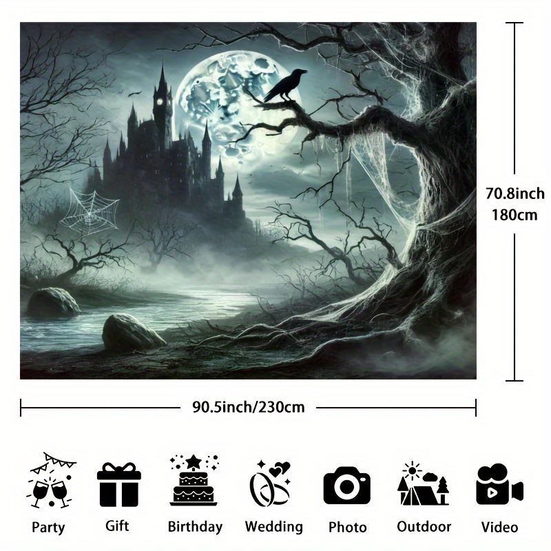 ผ้าฉากหลังฮาโลวีนลายปราสาทผีพร - Photography Dark Cloth บทวิจารณ์และราคา