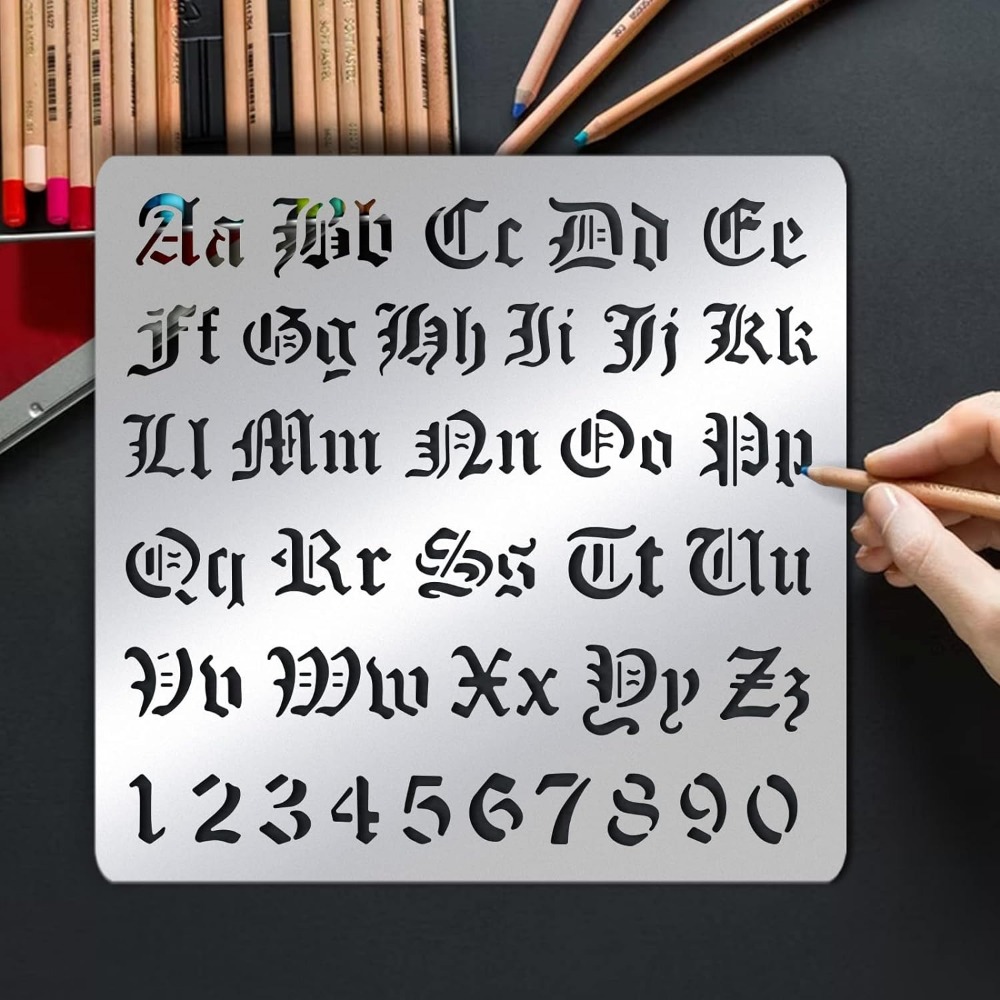 แผ่นโลหะด้านลายฉลุแม่พิมพ์ลายฉ - Photography Font บทวิจารณ์และราคา