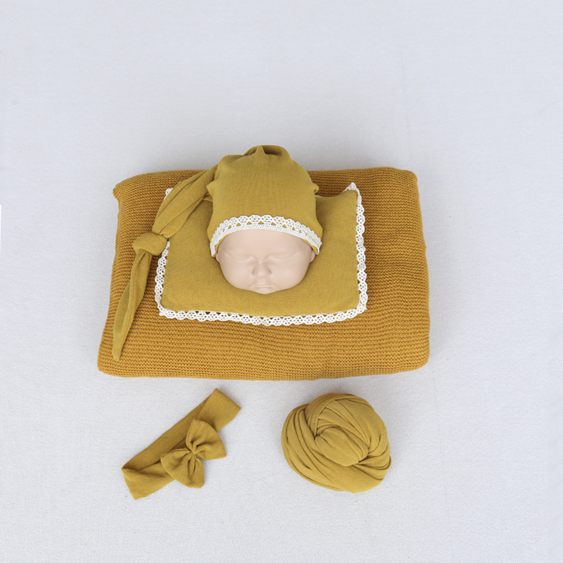 ทารกแรกเกิดถักผ้าห่มยืดห่อหมอน - Photography Newborn บทวิจารณ์และราคา