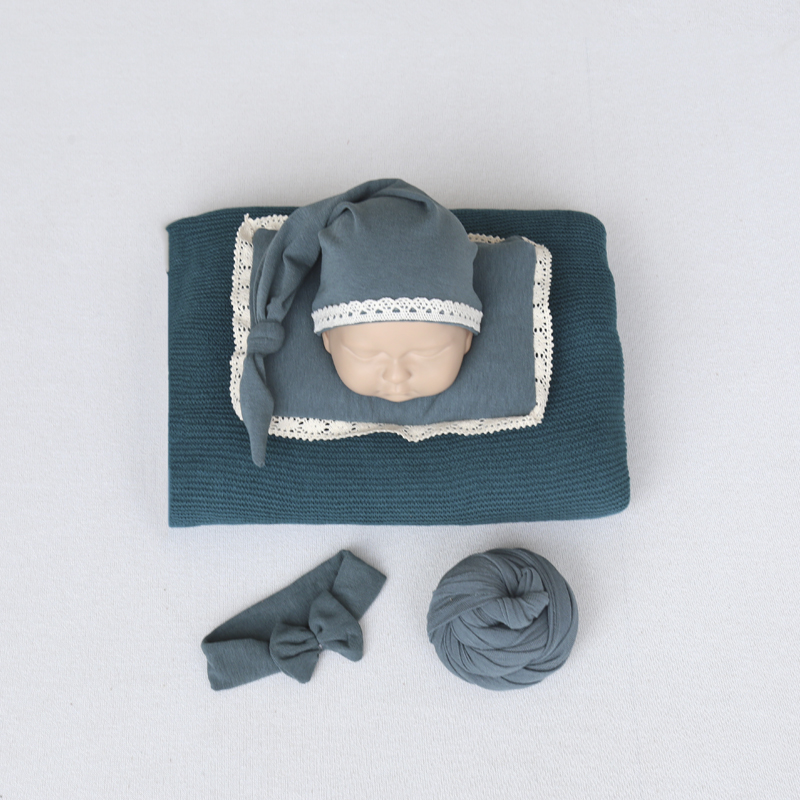ทารกแรกเกิดถักผ้าห่มยืดห่อหมอน - Photography Newborn บทวิจารณ์และราคา