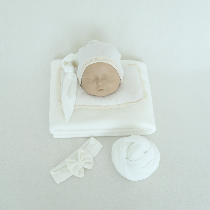 ทารกแรกเกิดถักผ้าห่มยืดห่อหมอน - Photography Newborn บทวิจารณ์และราคา