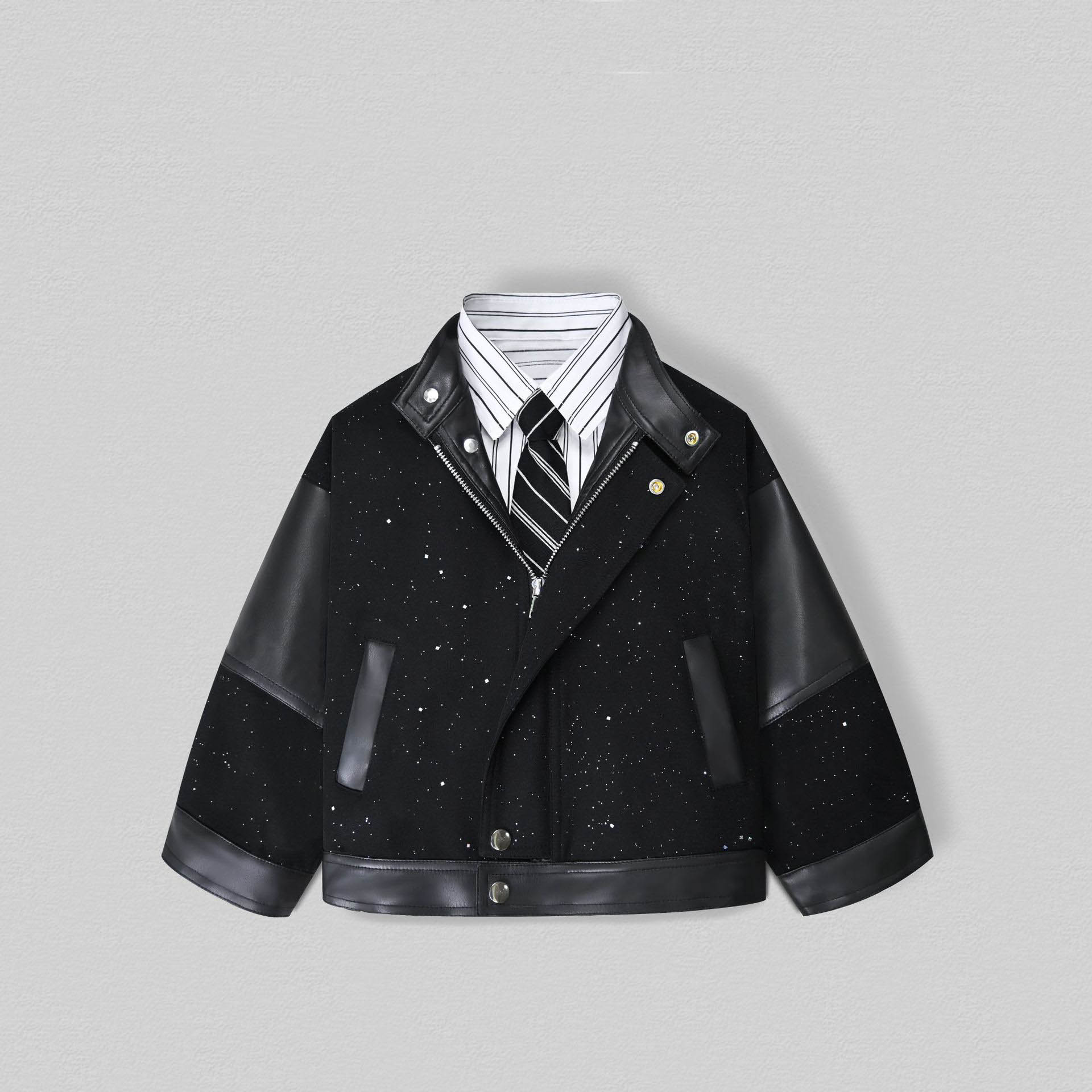 เสื้อแจ็คเก็ตหนัง PU สำหรับเด็ - Photography Jacket บทวิจารณ์และราคา