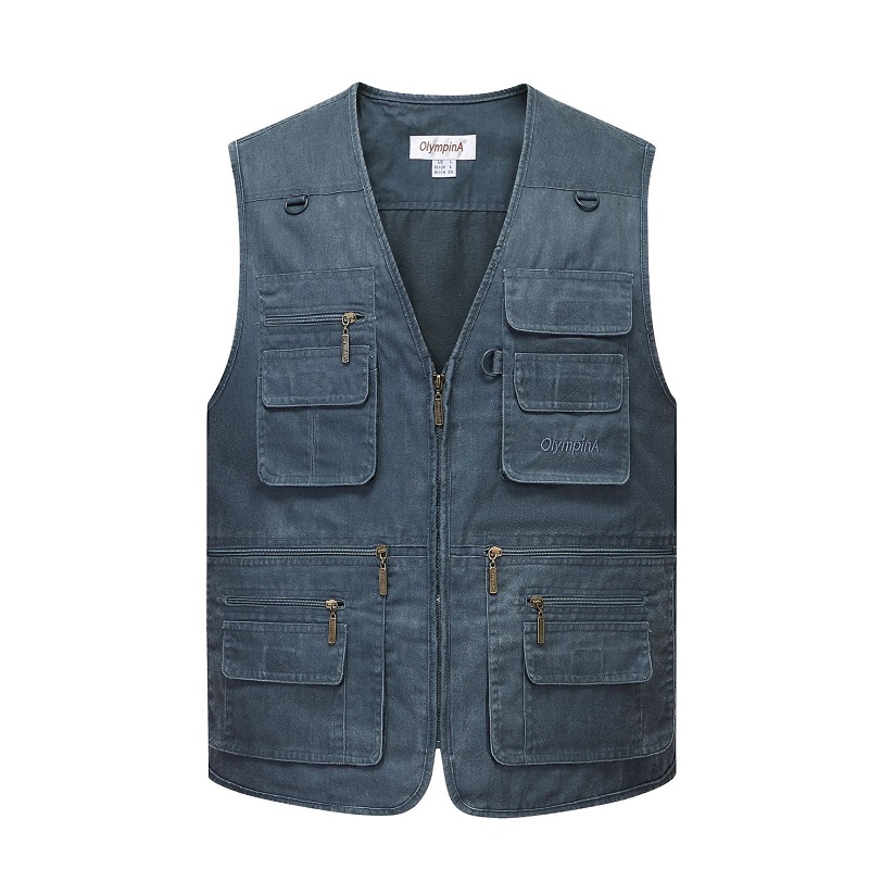 Multi Pocket ชายเสื้อกั๊กซิปเส - Photography Jacket บทวิจารณ์และราคา