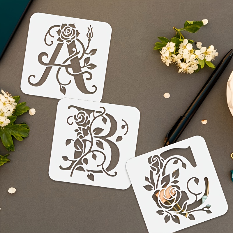 36 ชิ้น ลายฉลุตัวอักษรลายดอกไม - Photography Font บทวิจารณ์และราคา