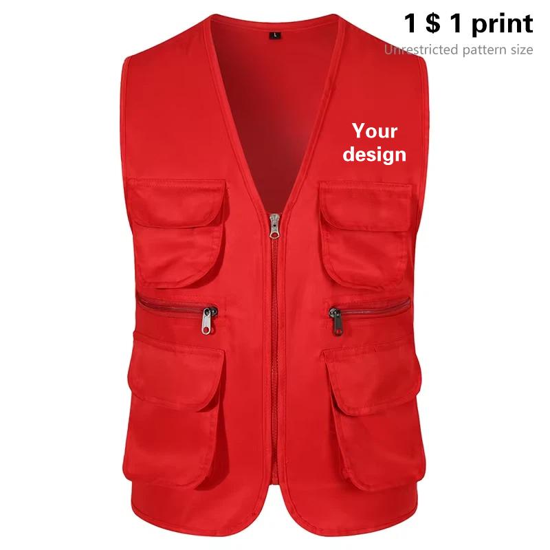 ผู้ชายแขนกุดกระเป๋าเสื้อกั๊ก P - Photography Jacket บทวิจารณ์และราคา