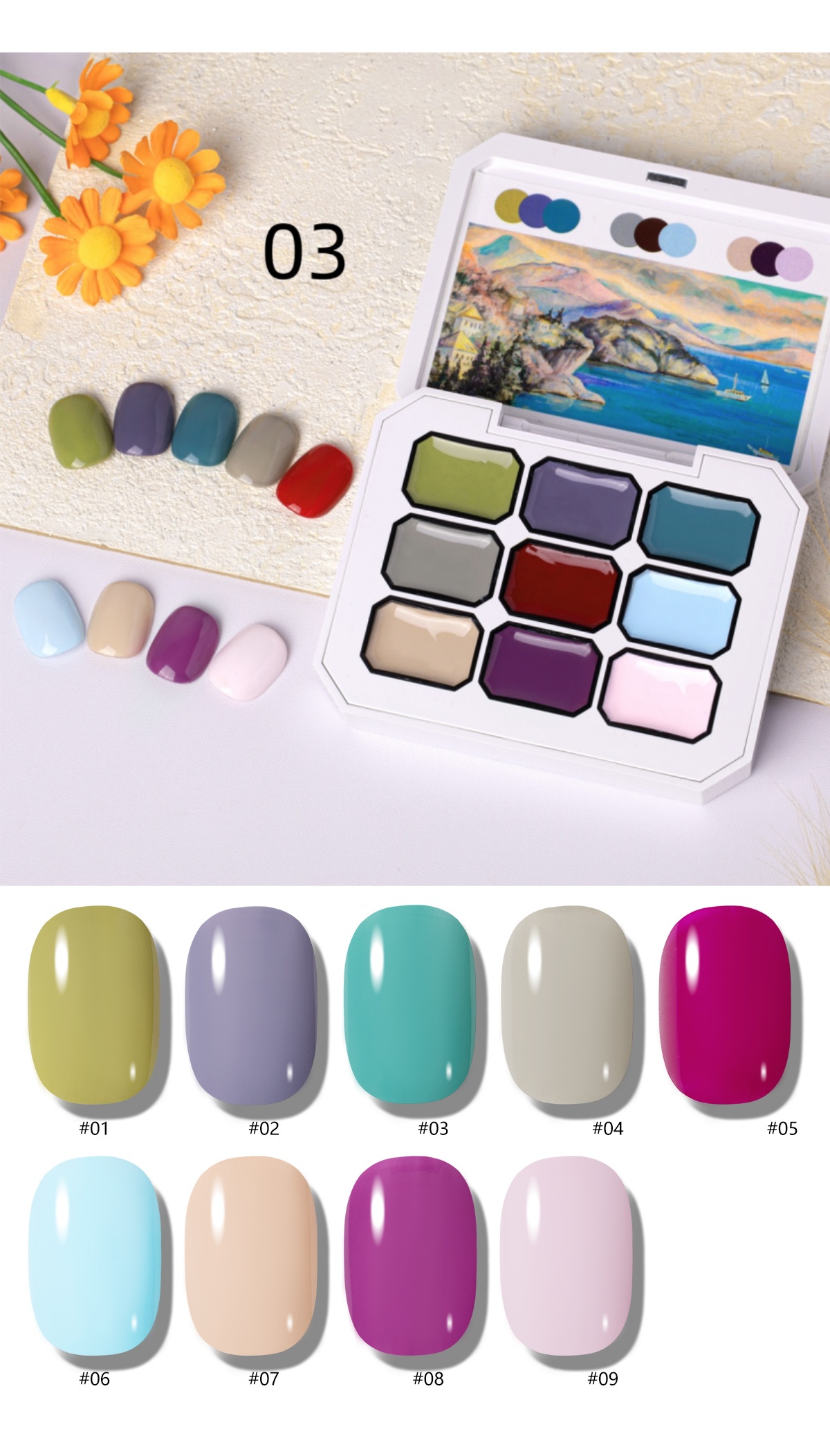 เจลเพ้นท์สี 9 ช่อง 1 ชิ้น สีสด - Photography Design บทวิจารณ์และราคา