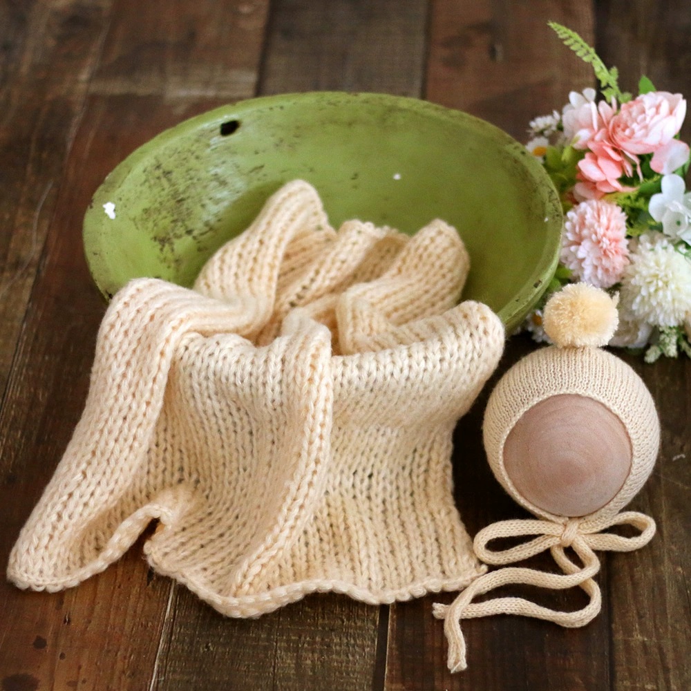 ผ้าห่มเด็กถักไหมมอแฮร์พร้อมหมว - Photography Newborn บทวิจารณ์และราคา