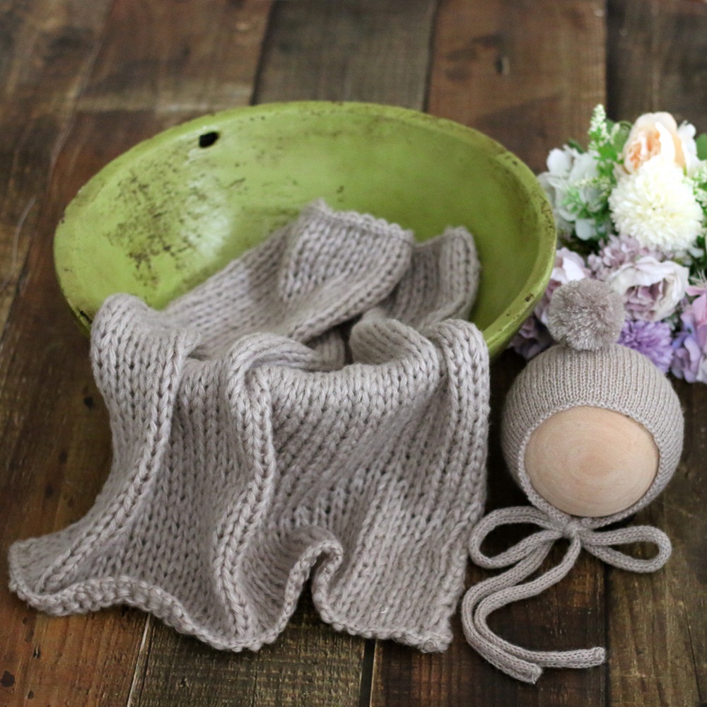 ผ้าห่มเด็กถักไหมมอแฮร์พร้อมหมว - Photography Newborn บทวิจารณ์และราคา