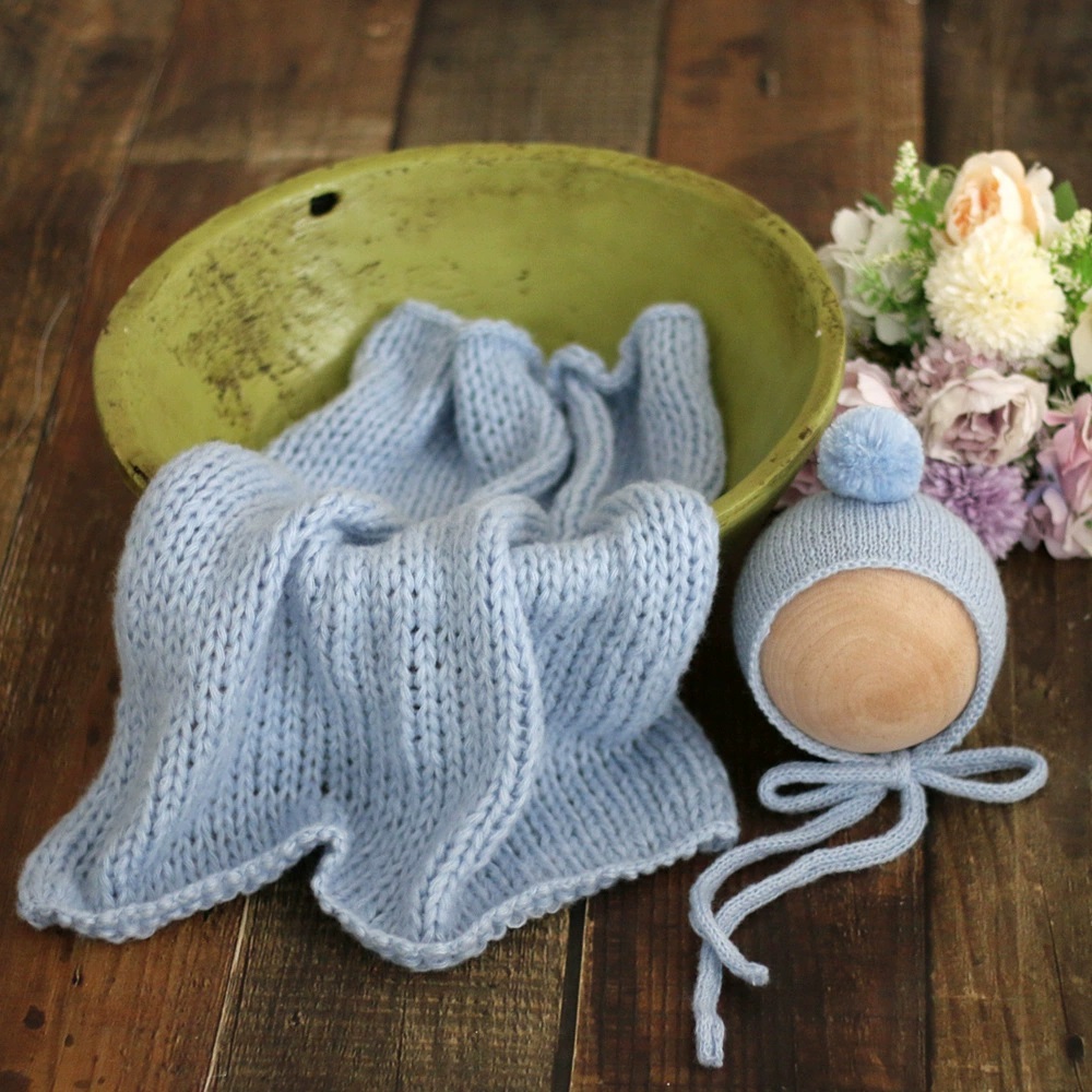 ผ้าห่มเด็กถักไหมมอแฮร์พร้อมหมว - Photography Newborn บทวิจารณ์และราคา